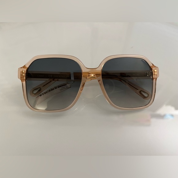 CHLOE WILLOW 56mm Oversized Square Sunglasses in Peach MSRP$420 Rare Find - Picture 11 of 12